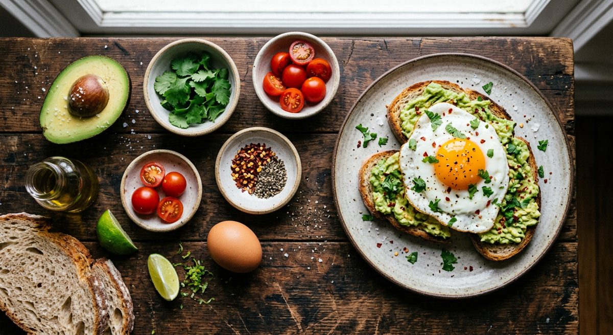 Tostadas de palta y huevo